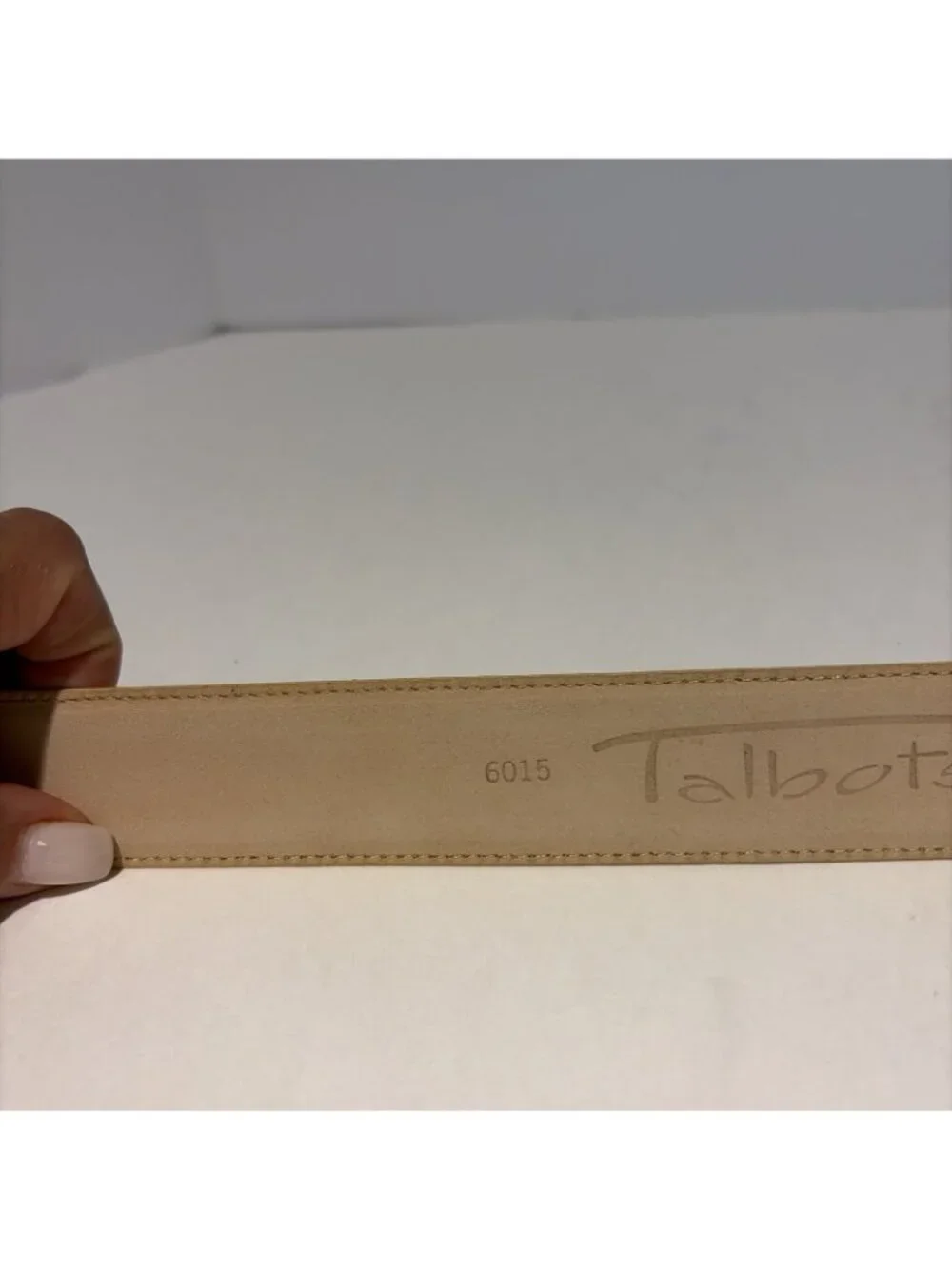 Talbots Women's Genuine Leather Belt Size XL Pastel Yellow Solid Brass Buckle